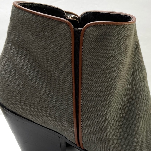 GIUSEPPE ZANOTTI Gray Canvas Ankle Boots Side Zip Size 41 - Picture 4 of 14